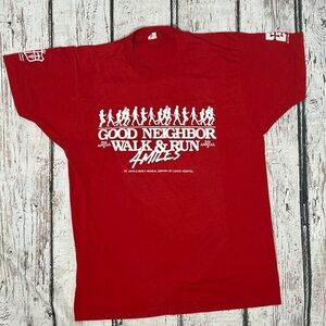 Vintage Single Stitch Walk & Run 1980s Screen Stars Tshirt Large